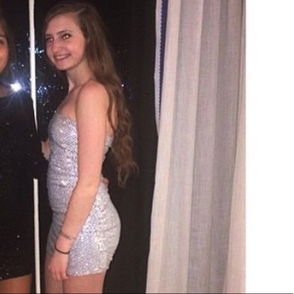 Silver bodycon dress